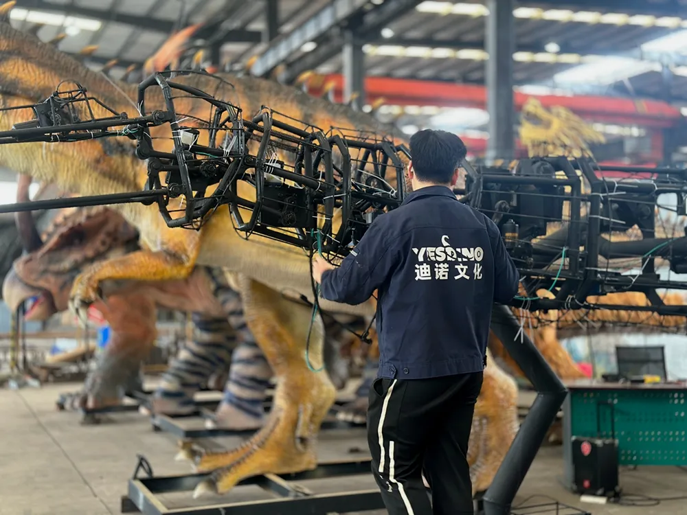 Wiring setup for animatronic dinosaur
