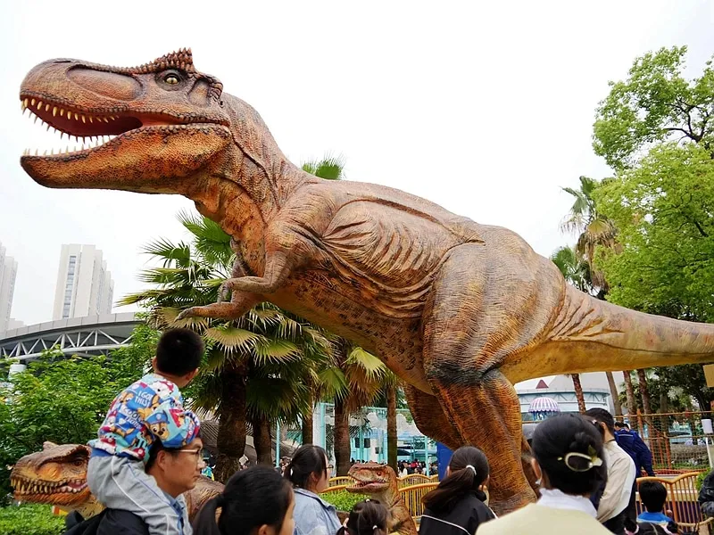 Animatronic dinosaurs packed for a travelling dinosaur exhibition
